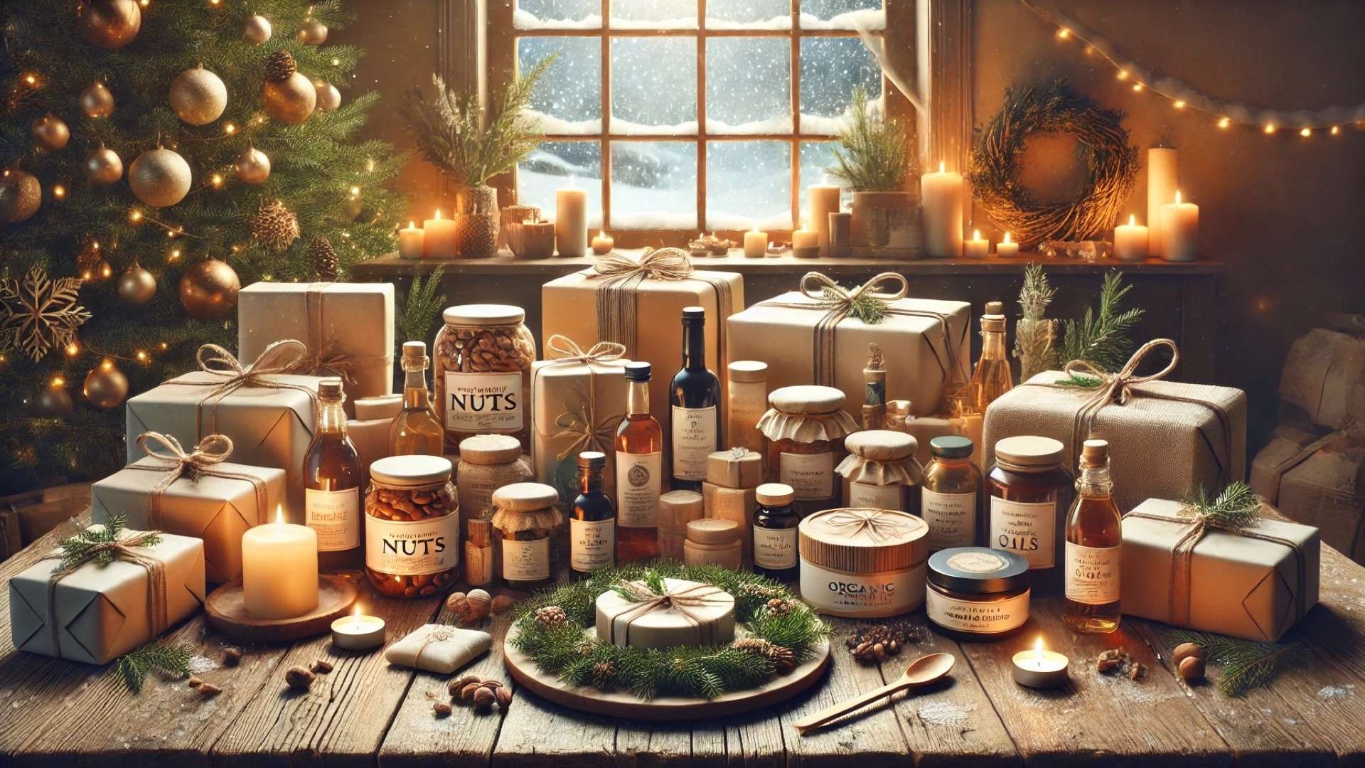 capturing the spirit of sustainable, consumable holiday gifting in a warm and festive setting