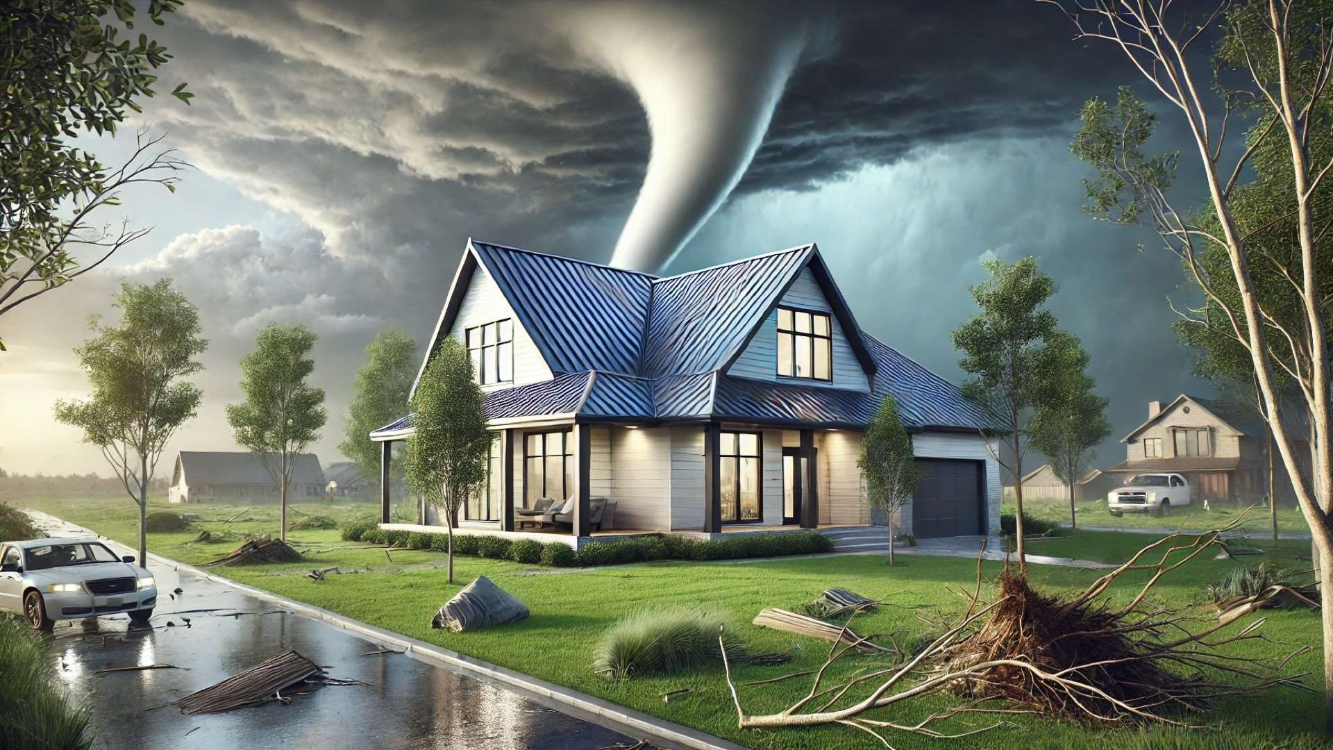 resilient home with a metal roof in a tornado-prone environment