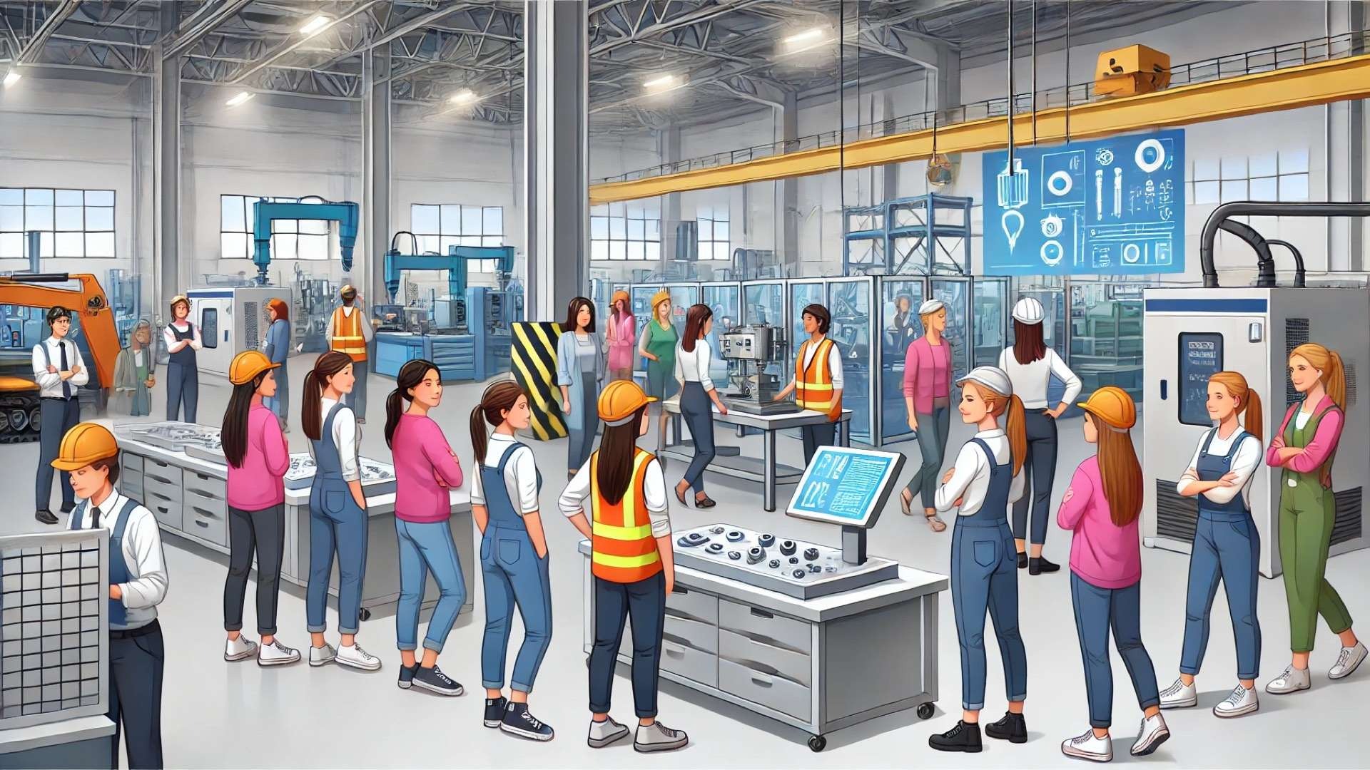 capturing the spirit of the Skills Ontario event—highlighting youth engagement, diversity, and inspiration in a modern manufacturing environment