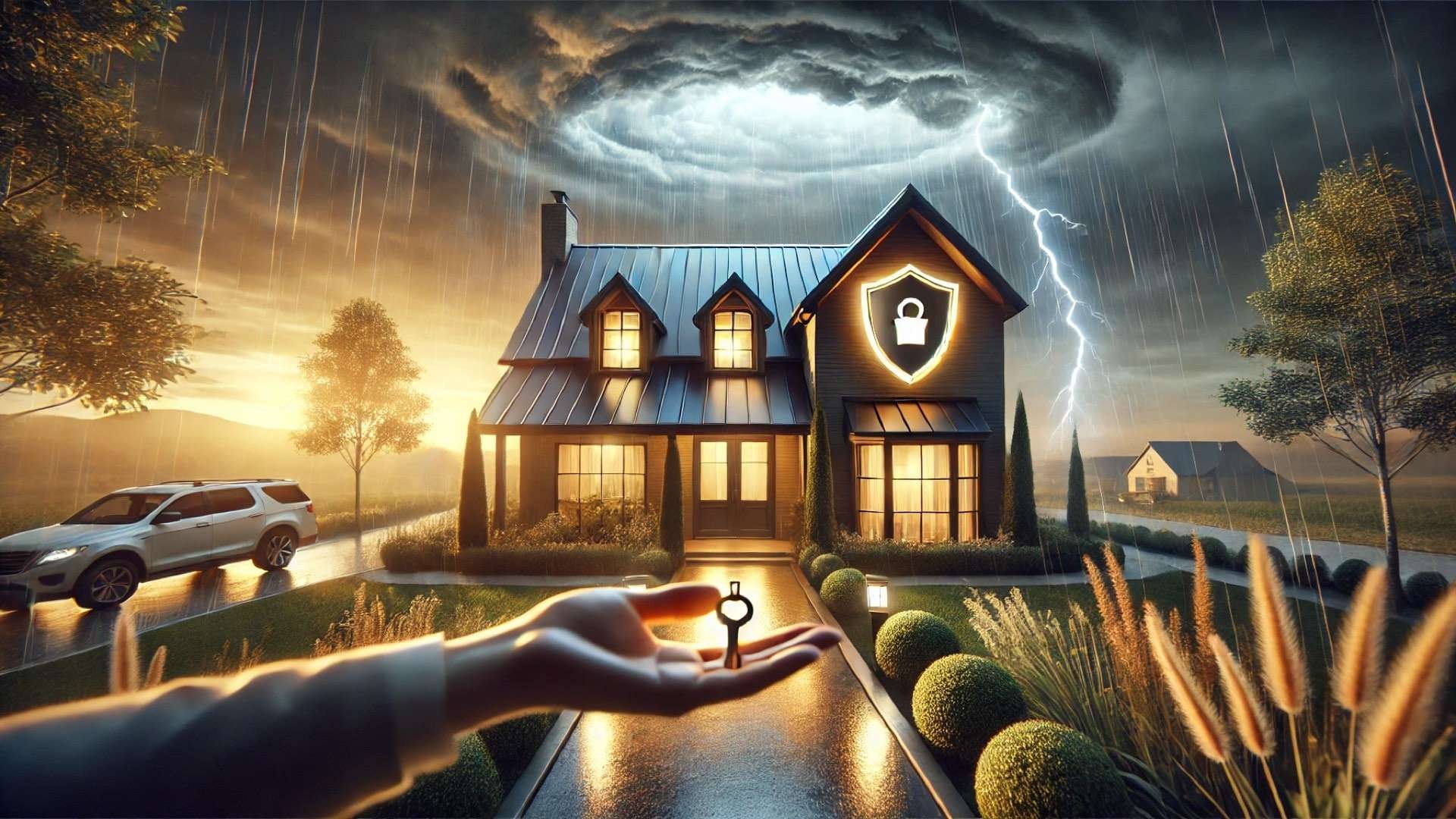 conveying the strength and assurance of DECRA’s Lifetime Limited Warranty—featuring protective imagery, elegant roofing, and transferability symbolism