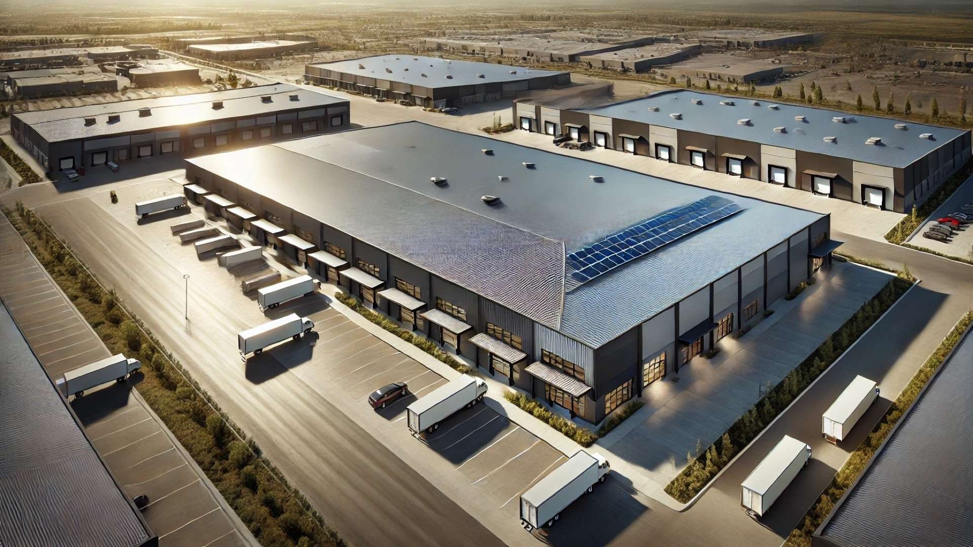 capturing the essence of modern commercial metal roofing, reflecting both durability and sustainability