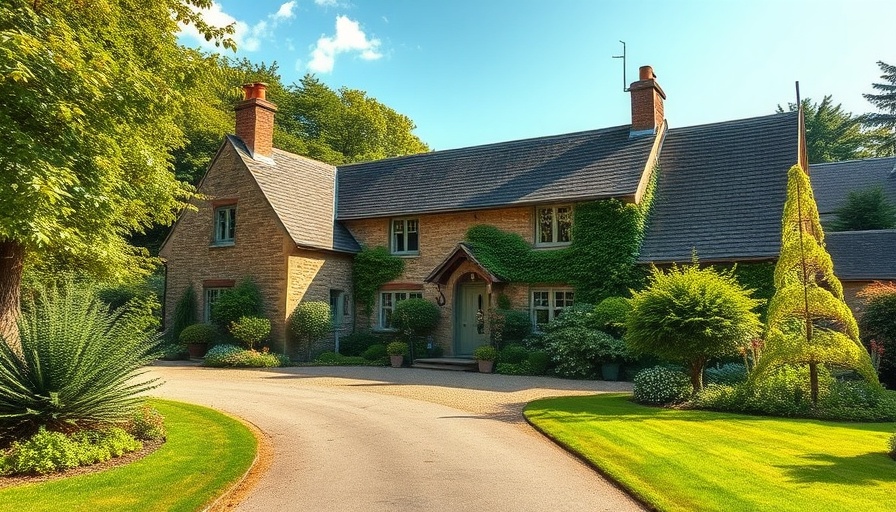 Renovated historic farmhouse with lush garden setting