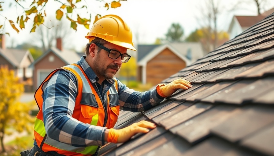 Skilled worker inspecting roof for maintenance.