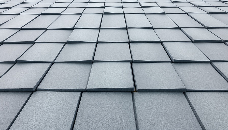 Close-up of smooth slate roofing tiles in neat rows