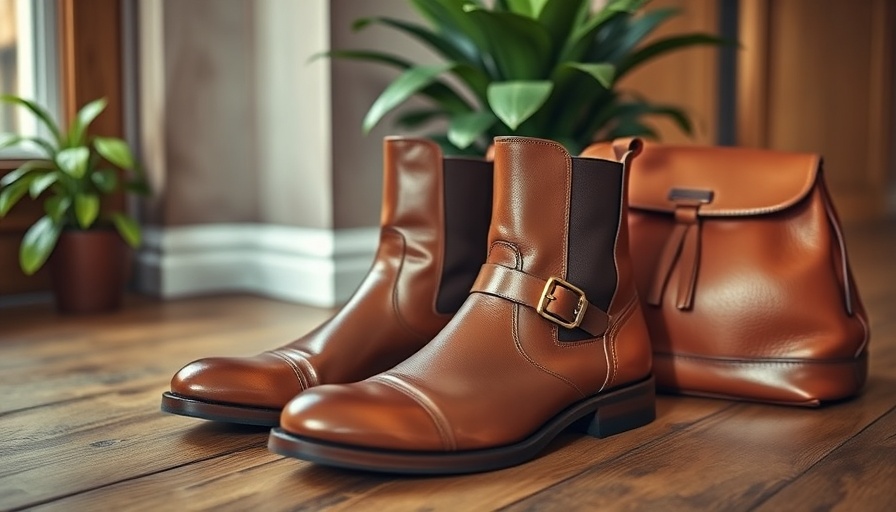 Sophisticated sustainable boots with leather bag