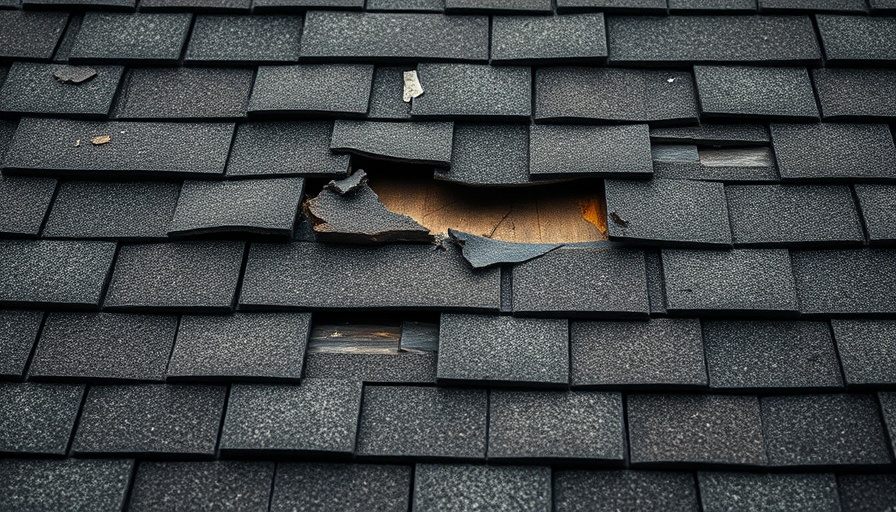 Damaged shingles suggesting skylight replacement needed.