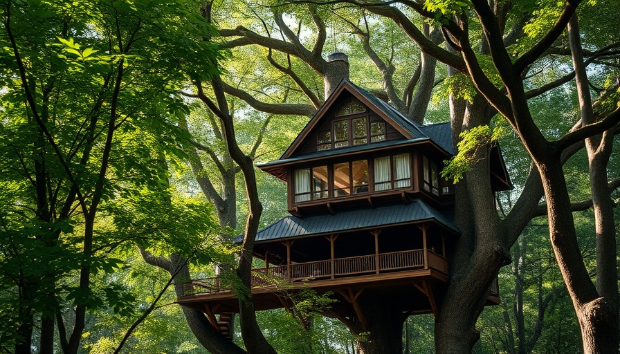 Majestic Harvard Treehouse in a lush forest setting.