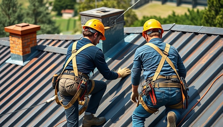 Skilled workers installing metal roof panels ensuring quality roof installation.