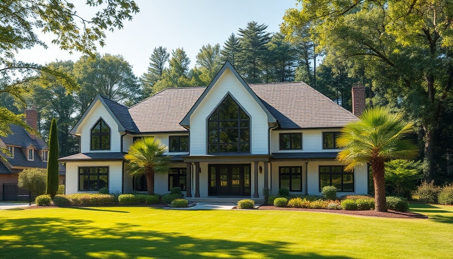 Modern suburban home showcasing elegant roof design.