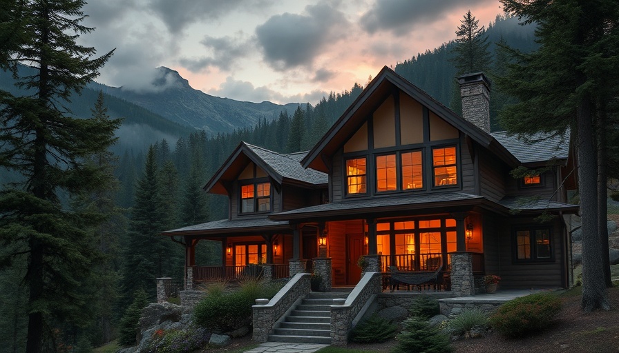 Cárpatos House nestled in a scenic mountain landscape.