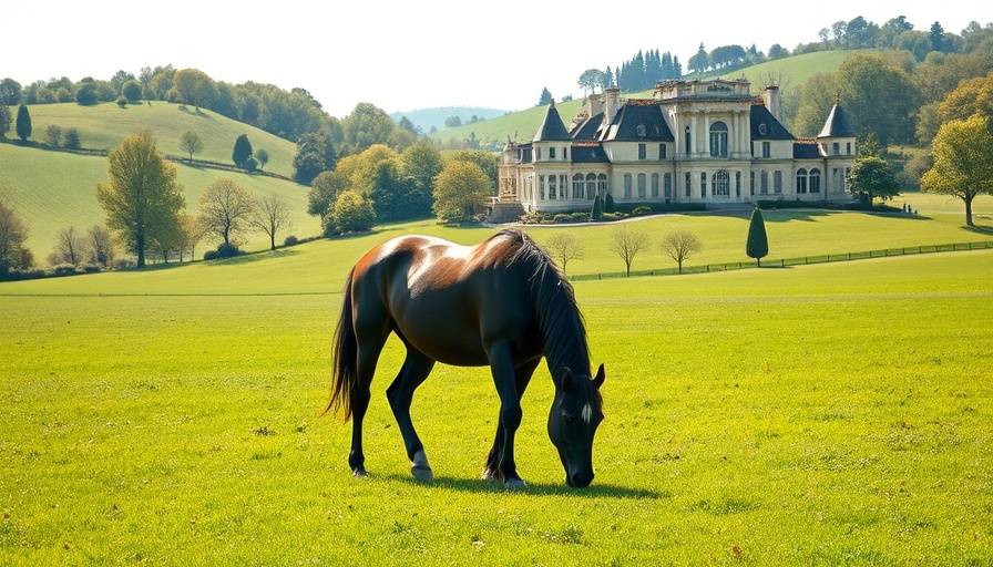 Expansive Connecticut estate with horse grazing in pasture.