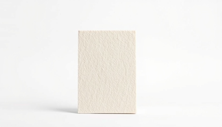 Minimalist eco-friendly material sample on white background.