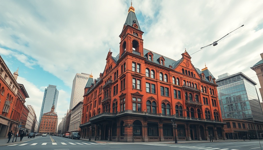 Historic red brick building highlighting energy conservation in urban setting.