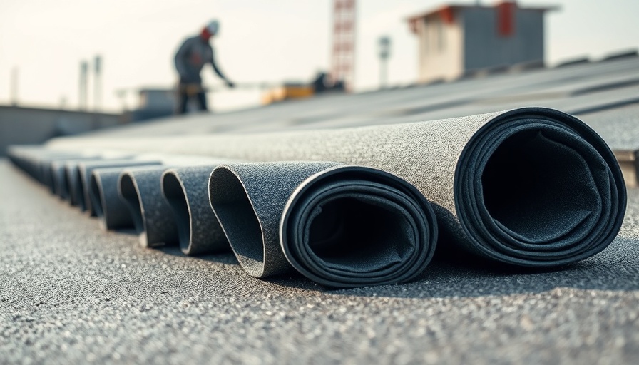 Rolled next-generation plastics roofing membranes on a rooftop