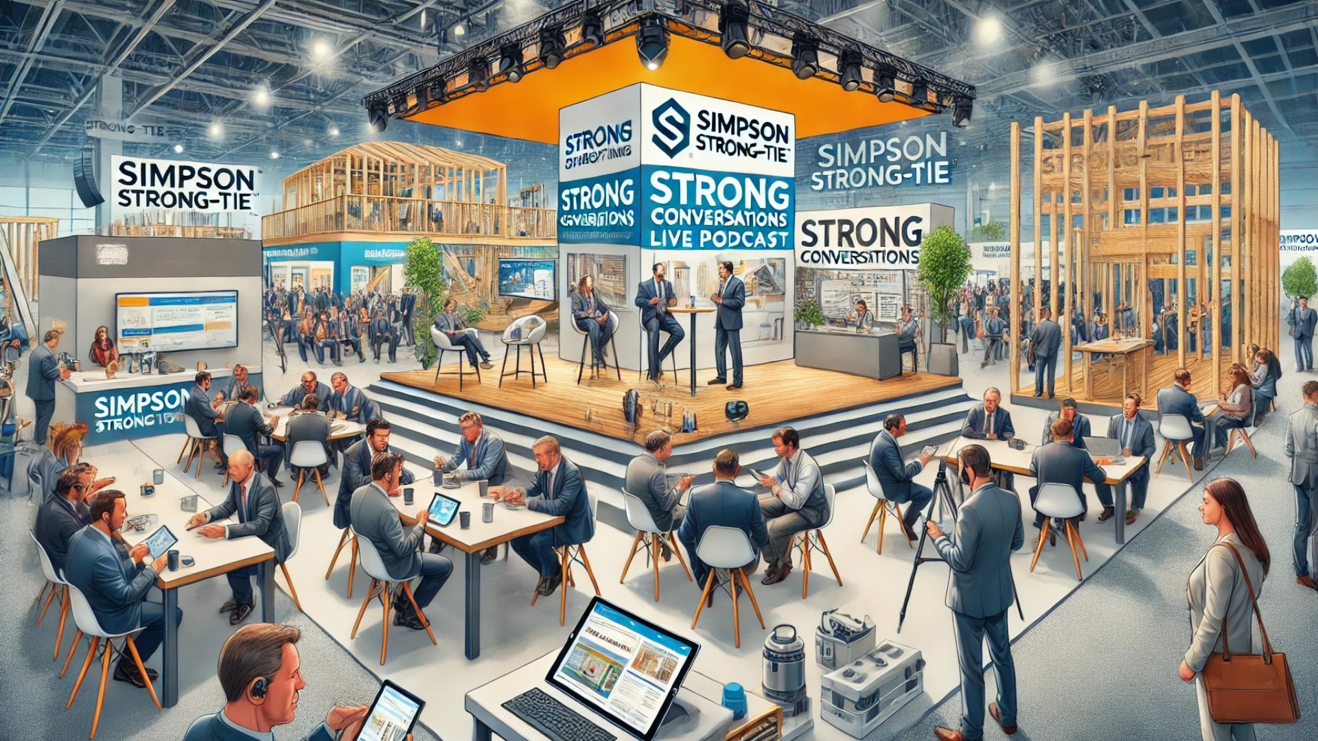 illustration of Simpson Strong-Tie's booth at a major construction expo