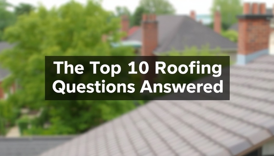 Blurred rooftop with text: Top Roofing Questions Answered.