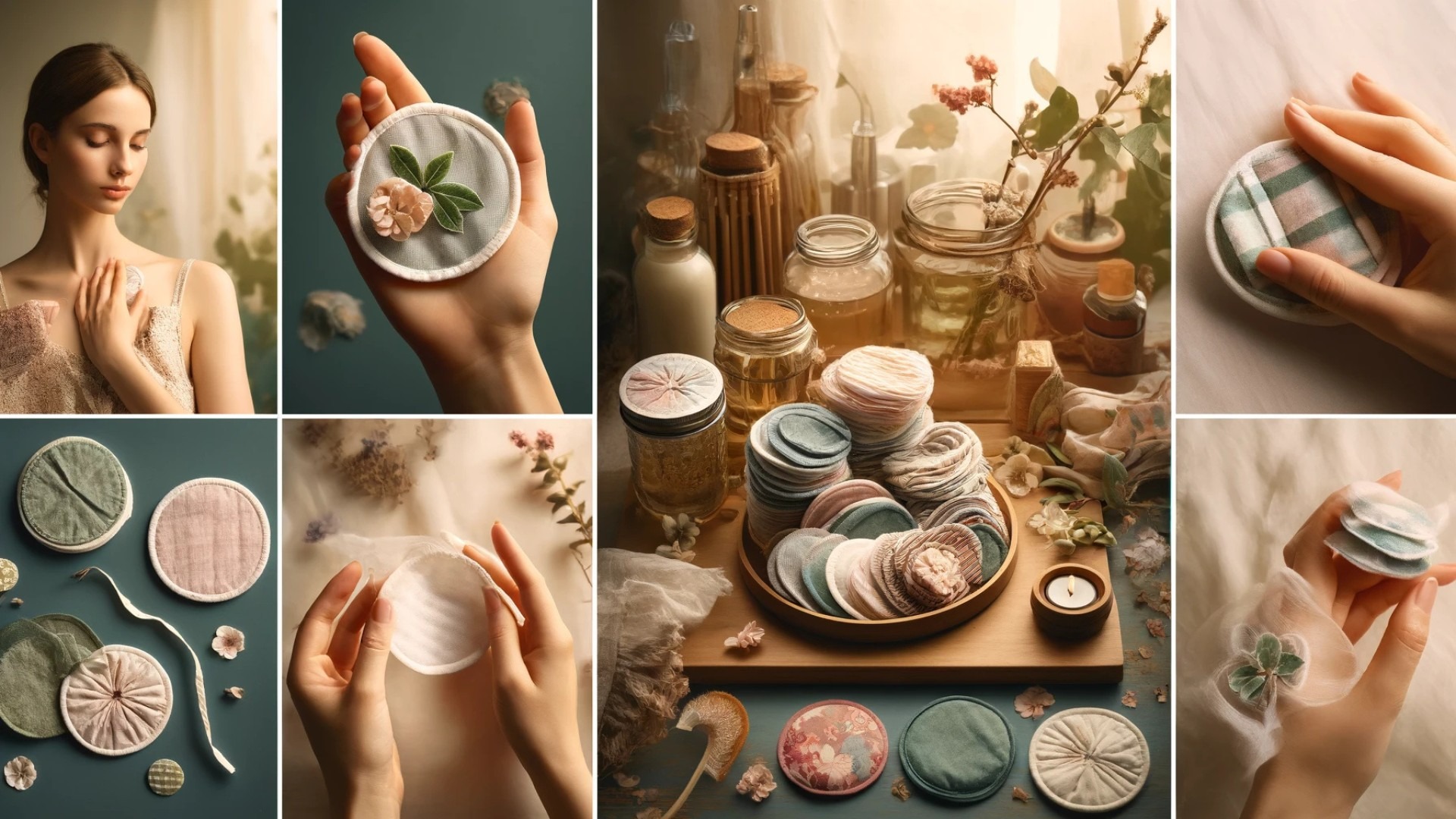 DIY makeup remover pads in a sustainable skincare setting