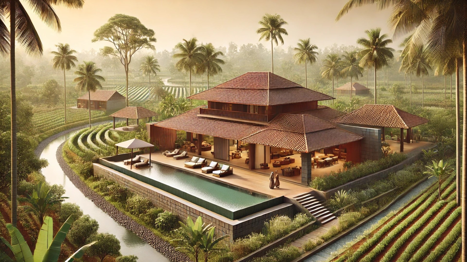 Eco-conscious architecture in Kerala: Malhar Weekend Home blends nature-inspired living.