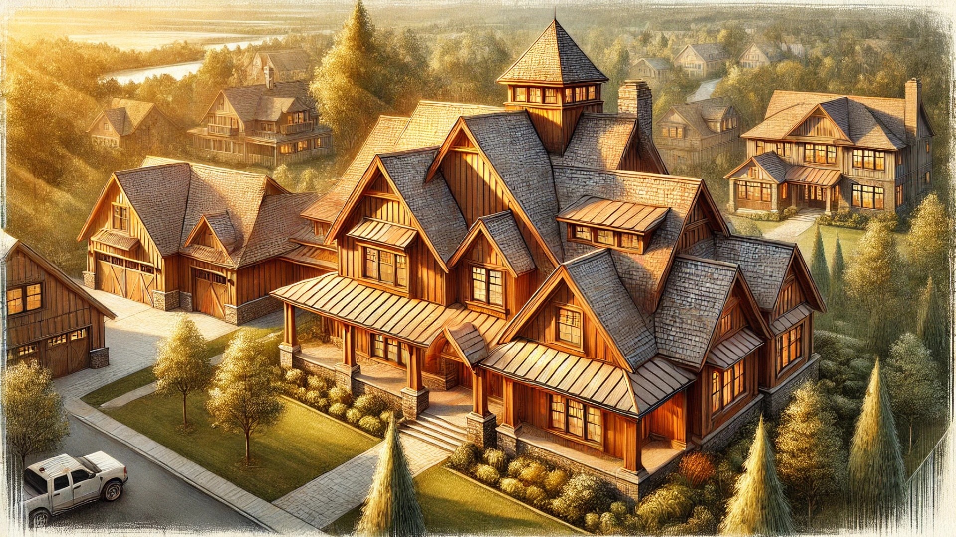 showcasing a luxury home in Nashville with a beautifully crafted cedar shake roof