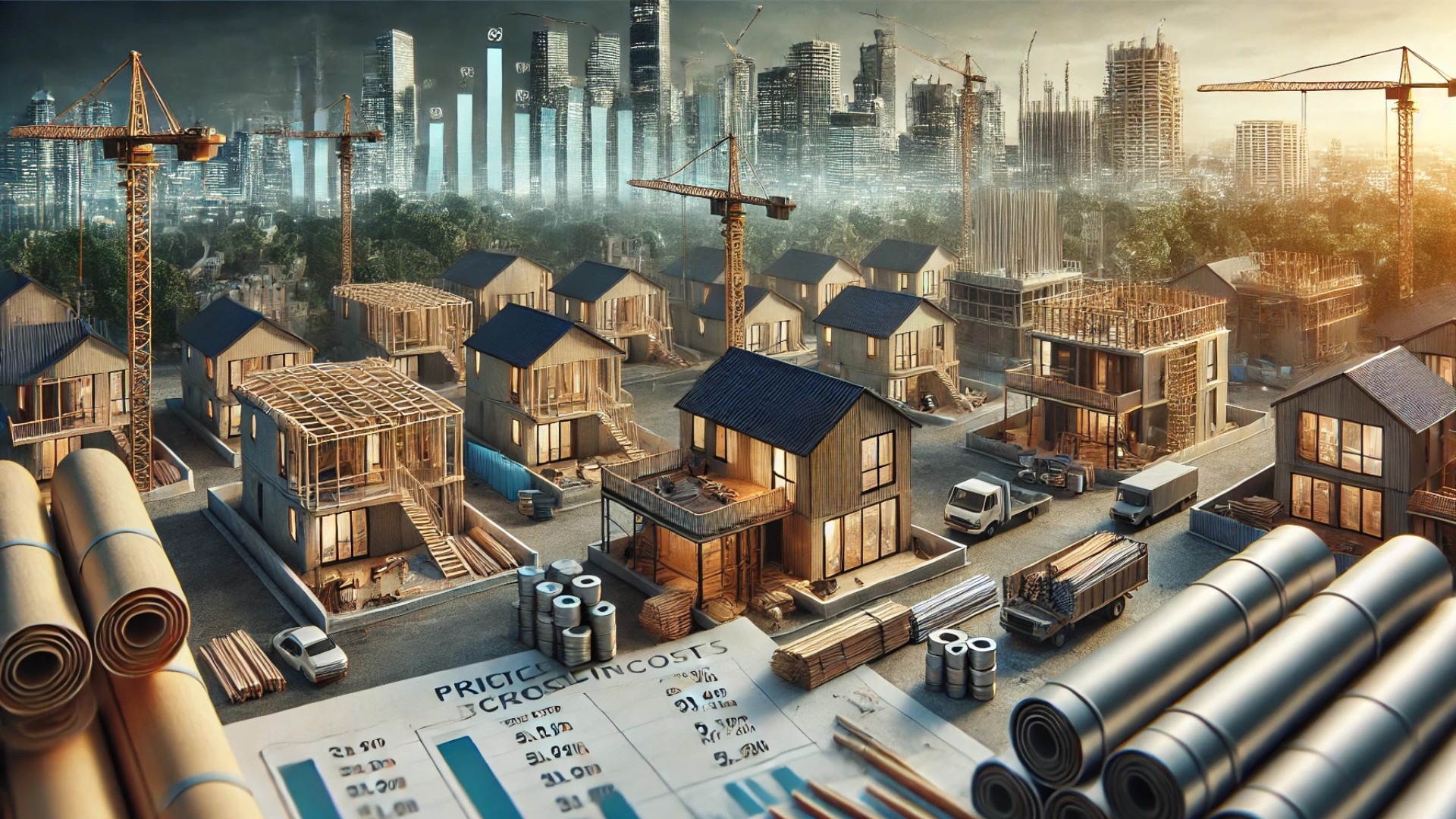 depicting the impact of rising material costs on the construction industry