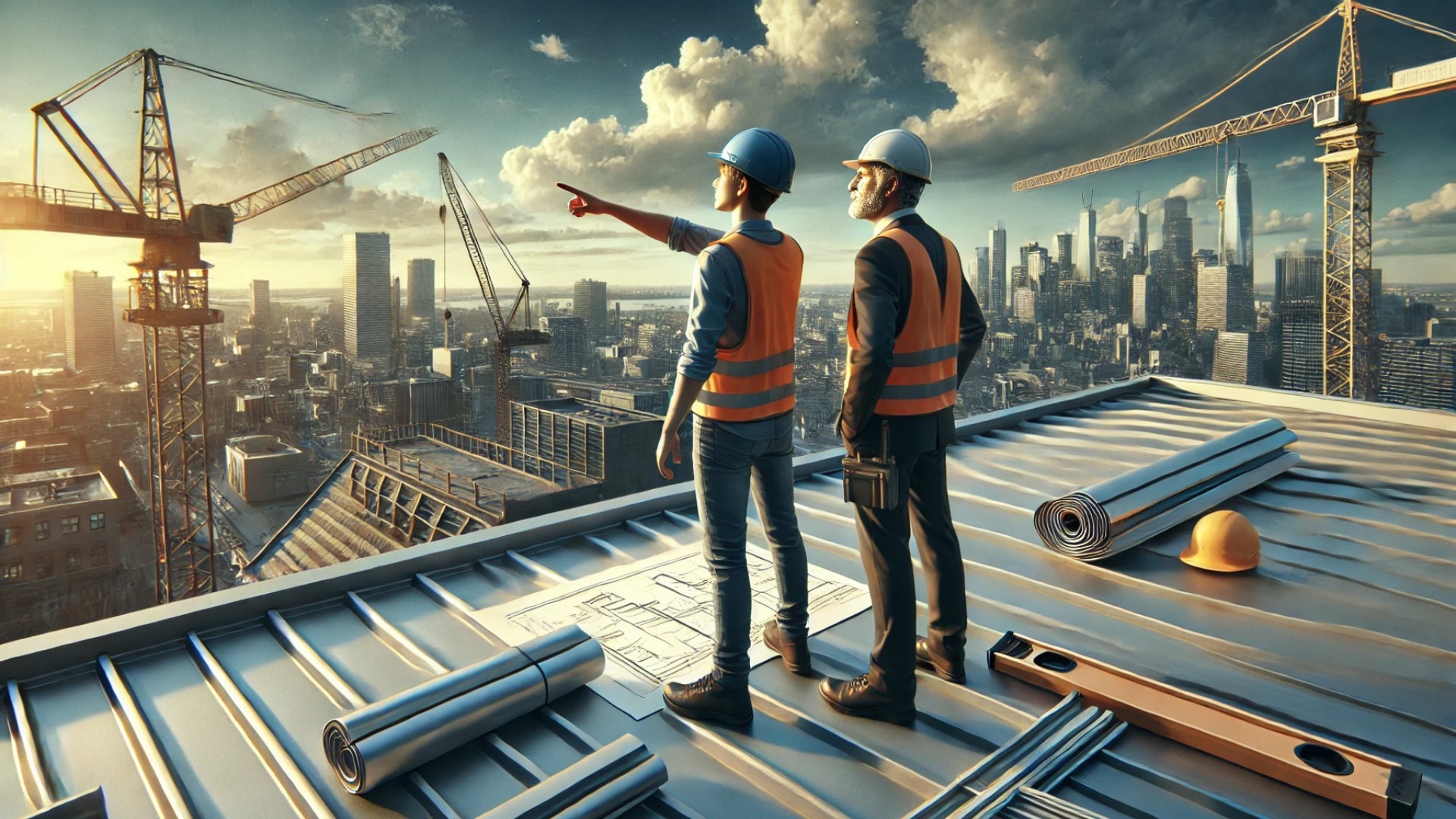 Illustration representing mentorship in the roofing industry for future leaders.