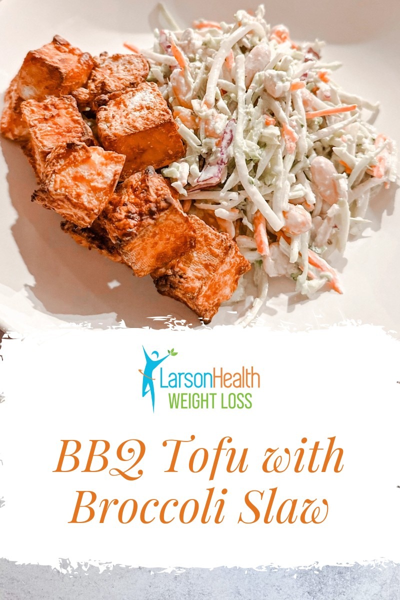 BBQ Tofu with Broccoli Slaw