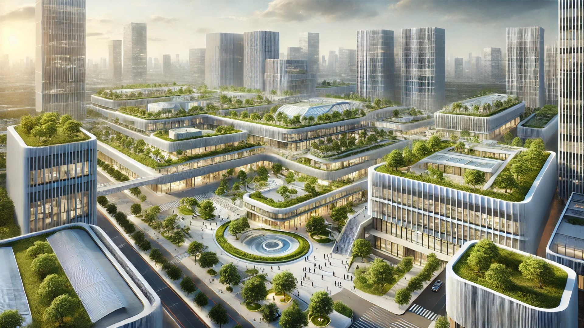 futuristic science and technology park inspired by the Park - Tech (Zhongguancun Dongsheng Science Park Phase III) project