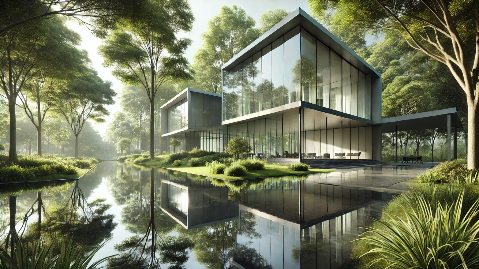 Modern glass buildings showcasing advancements in building envelope technology.