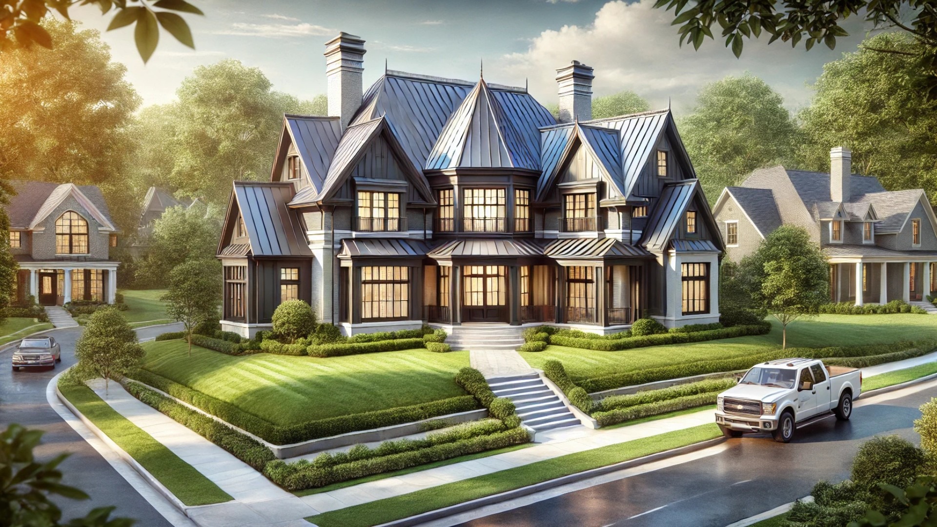 luxury home in Nashville with a newly installed high-end roof