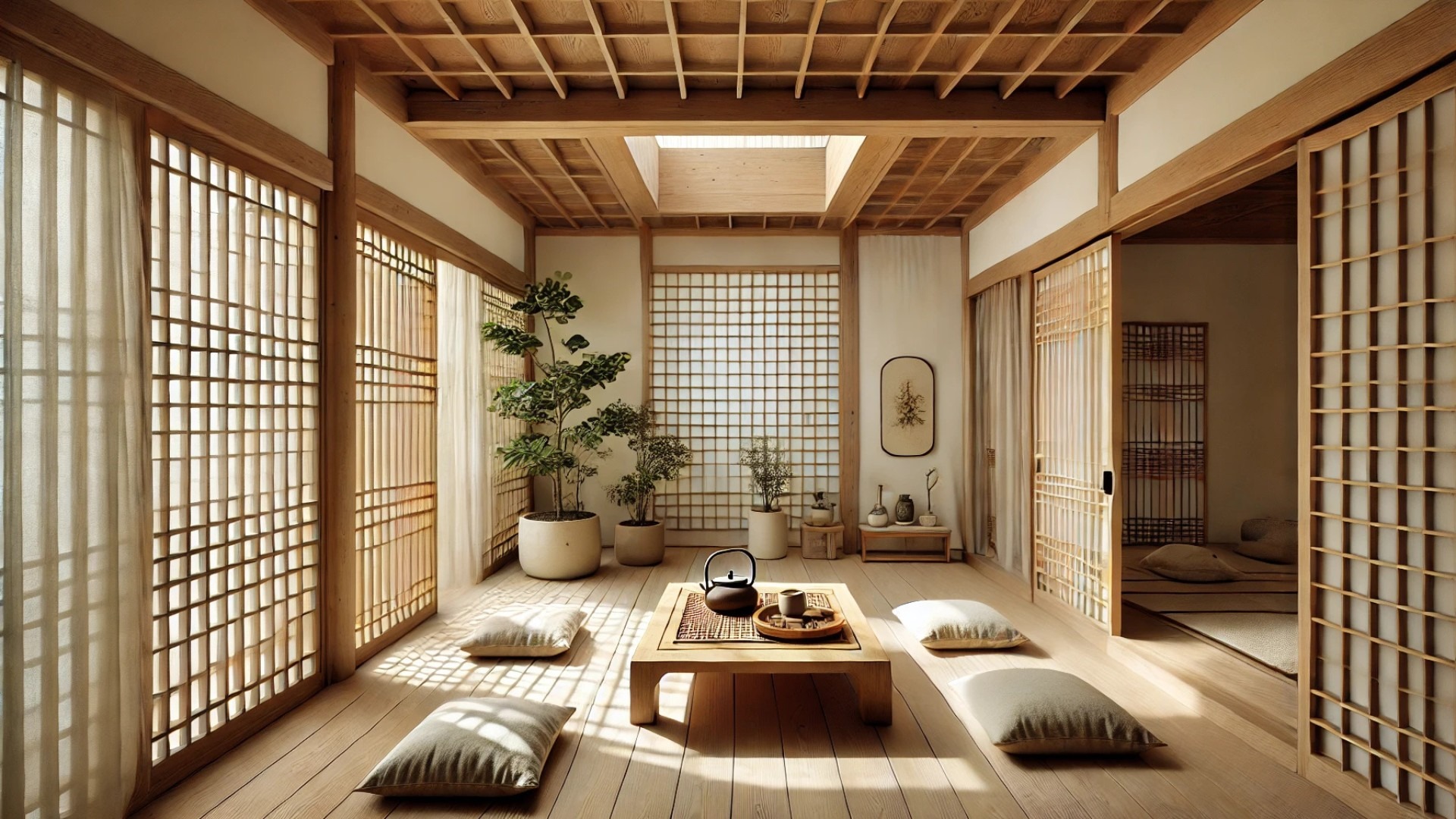 tea corner of the Boundary Residence, capturing the tranquil ambiance and traditional elements intended for quiet tea rituals