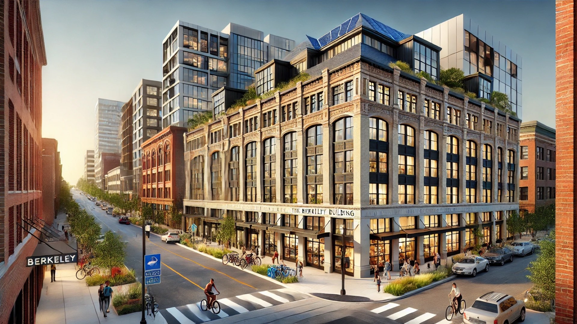 reimagined Berkeley Building, now functioning as modern student housing. The visual reflects the balance between historic preservation and contemporary upgrades