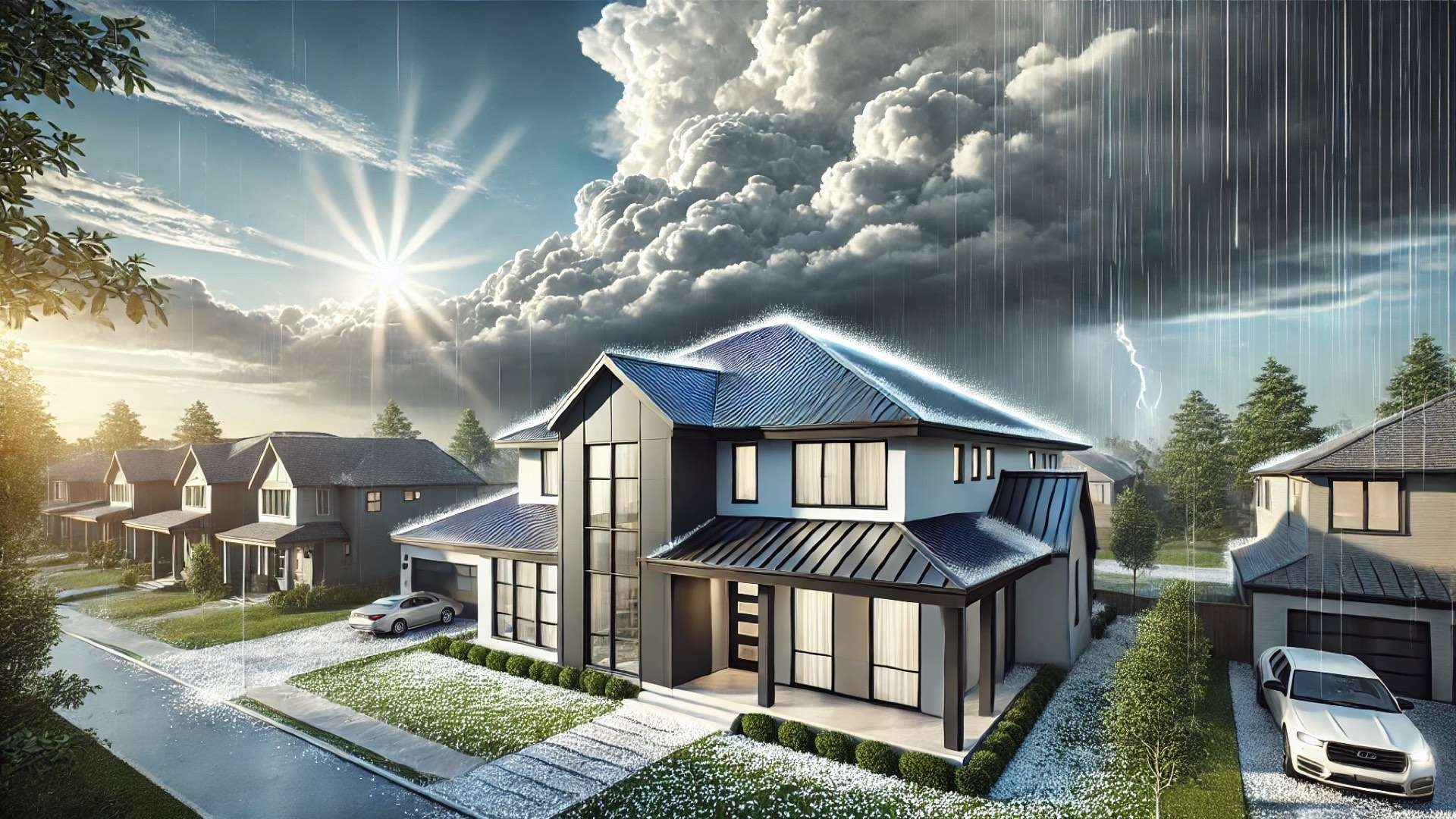 resilient, hail-resistant metal roof after a storm