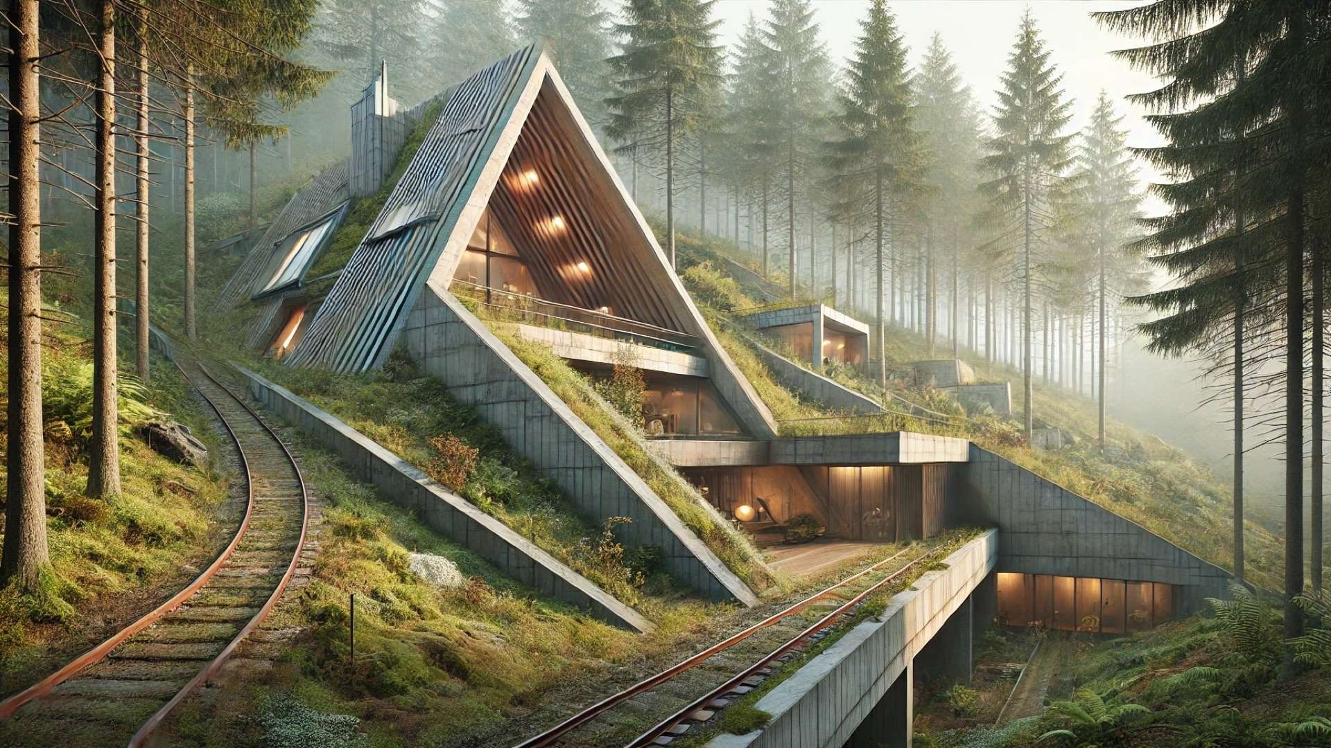 capturing the Skubianka House’s inventive design and forest integration