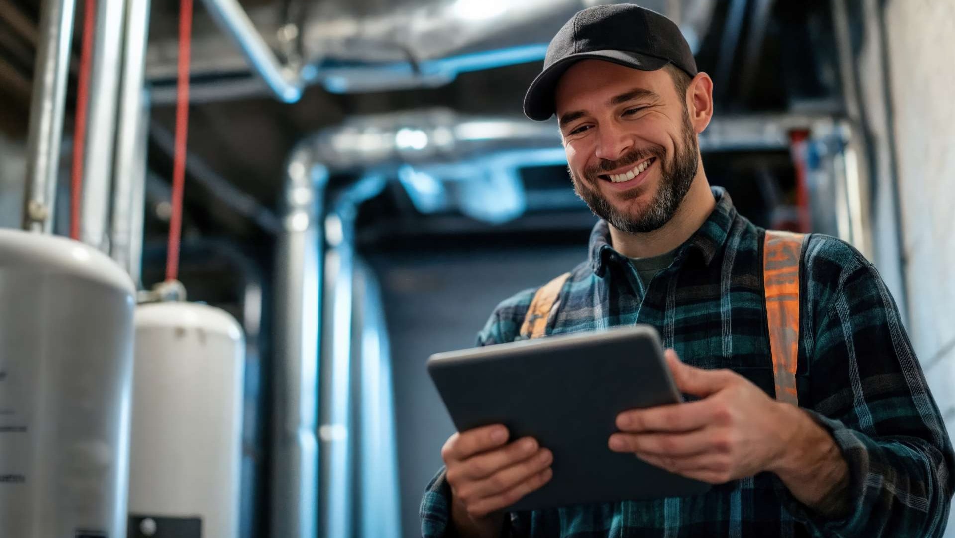 Futuristic smart building with engineer, Building Performance Trends 2026