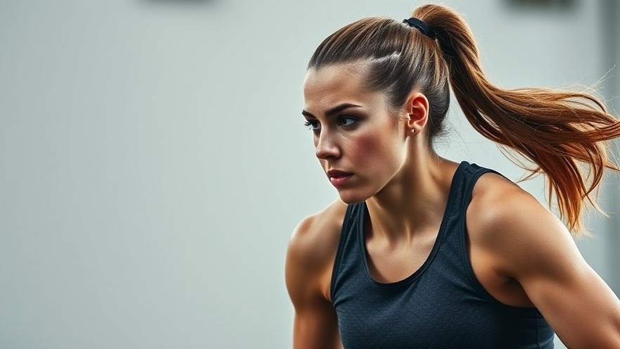Determined female athlete focusing on CrossFit strength and endurance training.