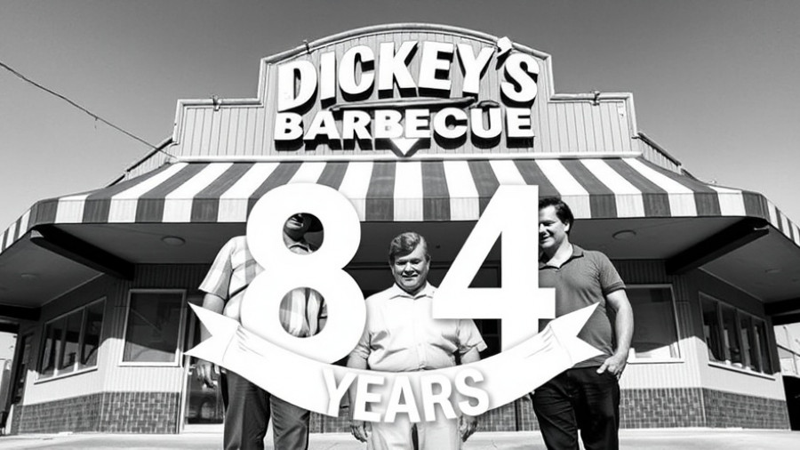 Dickey's Barbecue 84th Birthday celebration image with vintage photo.