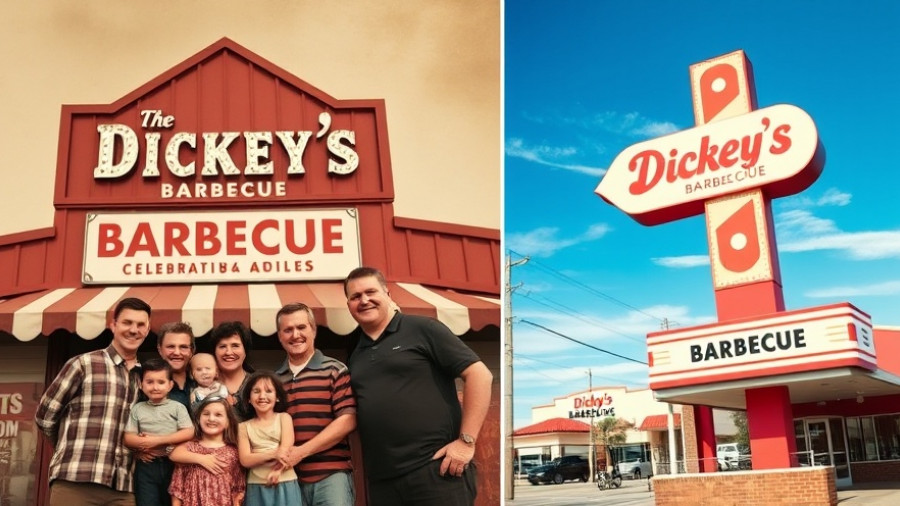 Dickey's Barbecue anniversary celebrations image with vintage and modern elements.