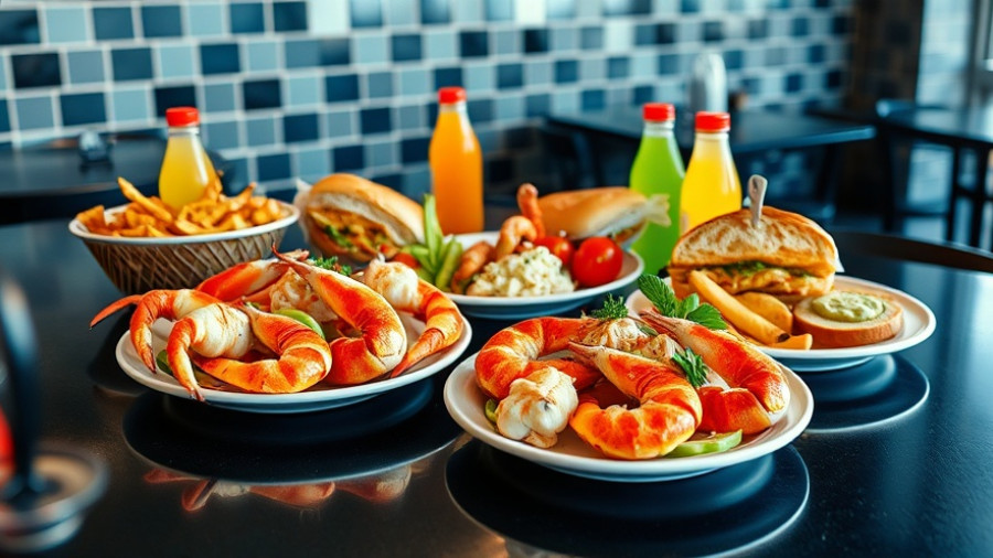 Seafood and beverages spread from Krab Junkie Franchise.