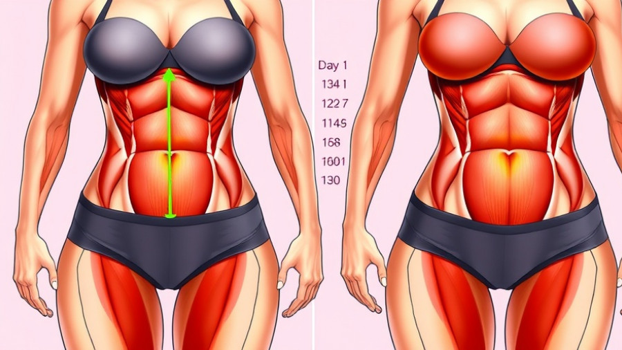 Illustration showing easiest exercises to shrink tummy fat over ten days.
