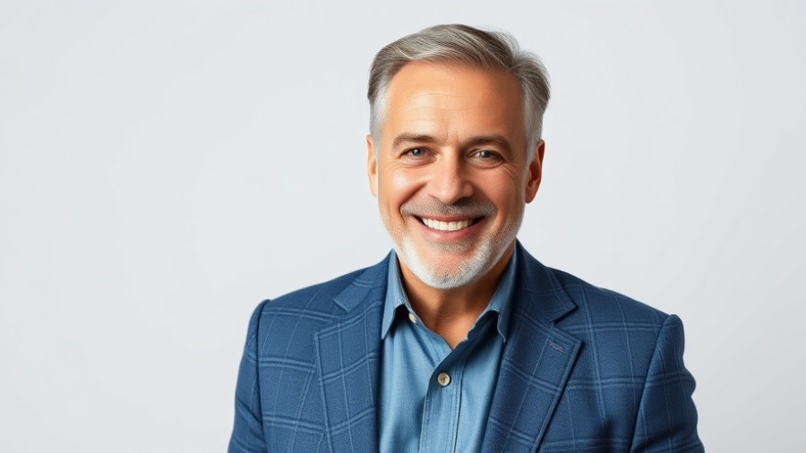 Panera Bread New CFO portrait of man in blue blazer smiling