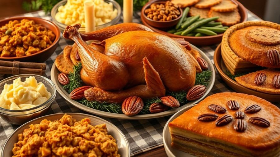 Cracker Barrel holiday menu with turkey and pies.