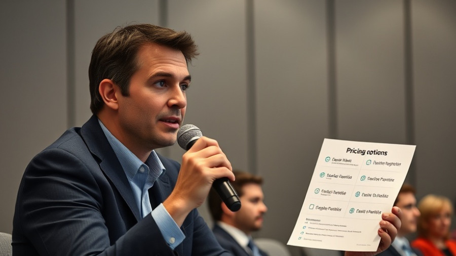 Speaker discusses gym pricing strategies at conference.