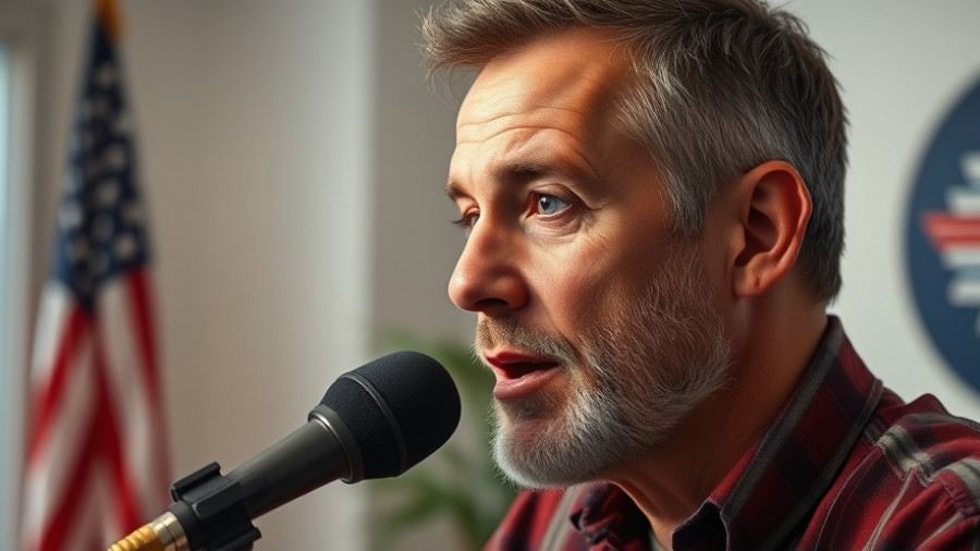 Focused man discussing BHB body impact on podcast.