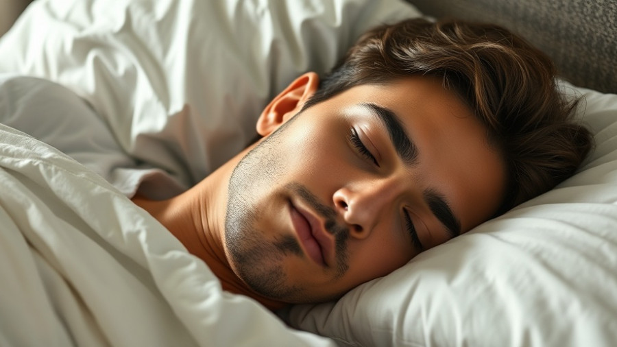 Young man sleeping peacefully highlighting sleep debt and brain health.