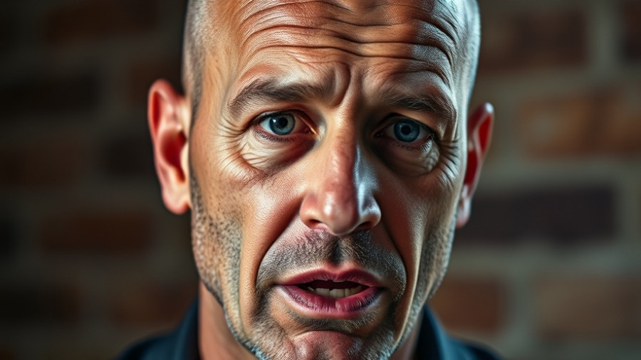 Bald man talking with serious expression about creatine water weight.