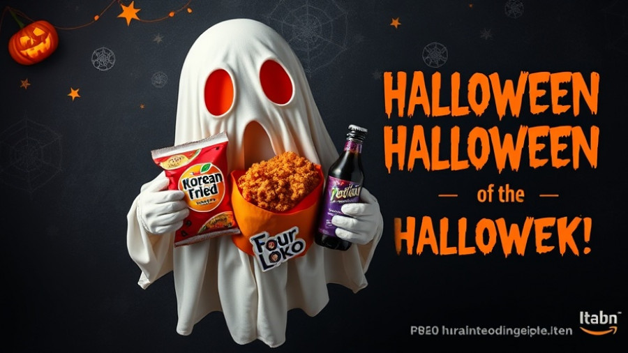 Ghost-themed Halloween night poster with snacks and drinks for adult trick-or-treat in Pittsburgh.