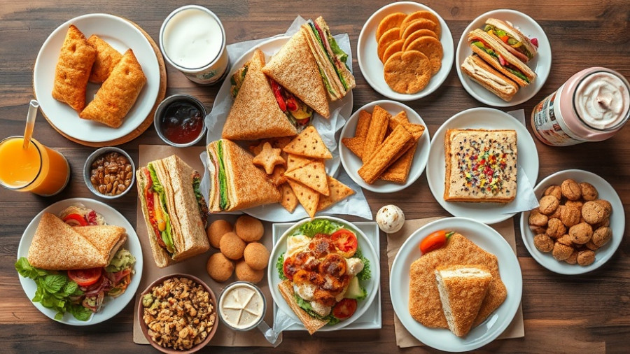 Nugsgiving Free Food Celebration spread with sandwiches and snacks.