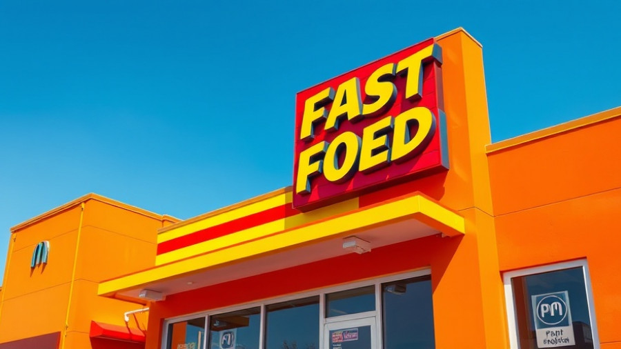Fast food restaurant sign against an orange wall, illustrating the competitive advantage of workforce development.
