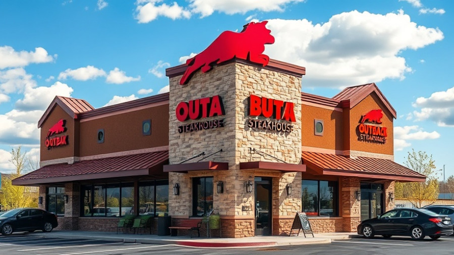 Outback Steakhouse location with red signage and stone facade.