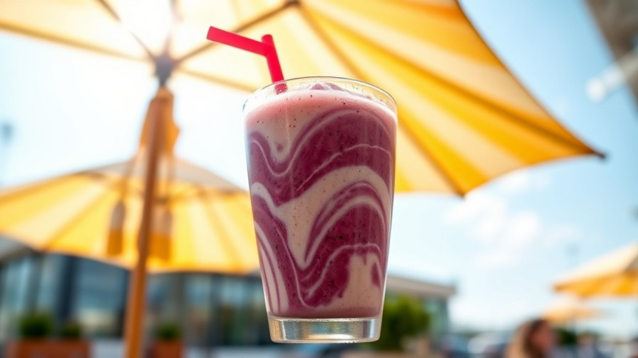 Original ChopShop smoothie, vibrant new menu item outdoors.